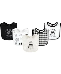 Hudson Baby Unisex Baby Cotton Bibs, Neutral Farm, One Size