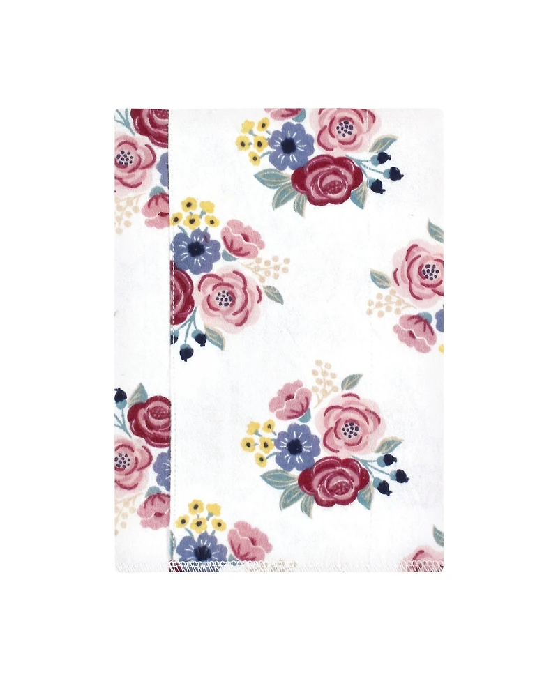 Hudson Baby Girls 4Pk Flannel Burp Cloth (Cotton Poly