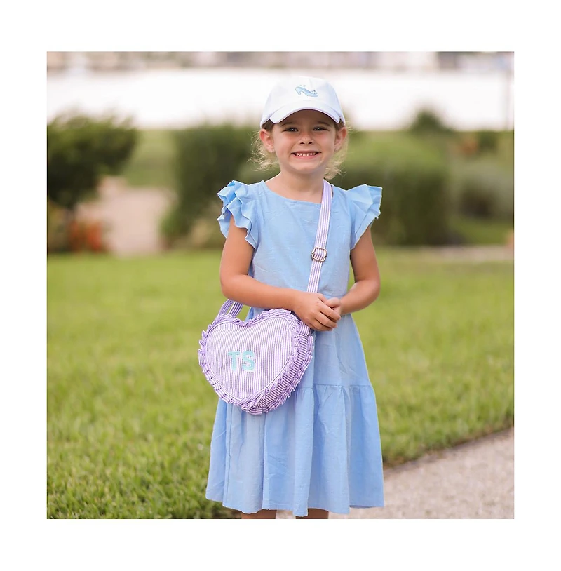Bits & Bows Girls Glass Slipper Bow Baseball Hat in White