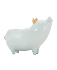 Slickblue Set of 4 Chic Pig Planters for Quirky Indoor and Outdoor Decor