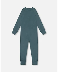 Deux par Deux Big Boys One Piece Thermal Underwear Pine Green