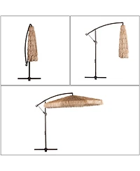 Aoodor Grand patio Ft Thatch Tiki Umbrella(No Base