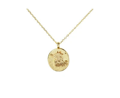 Sterling Silver Birth Flower Pendant Necklace