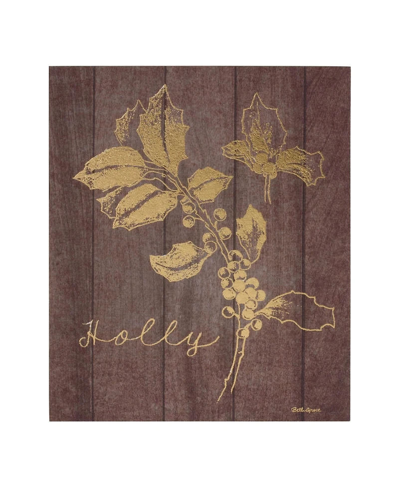 Slickblue Laurel And Holly Plaque (Set of 2) 9"l X 11"h Plastic-mdf
