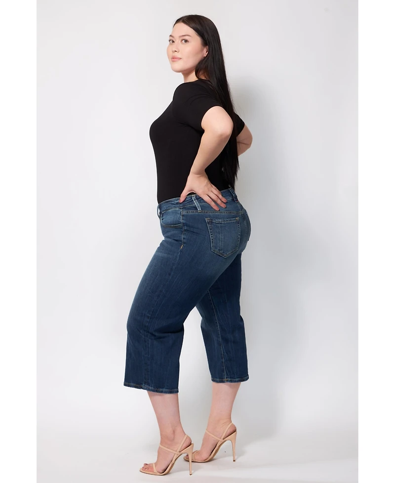 Slink Jeans Plus Mid Rise Wide Leg