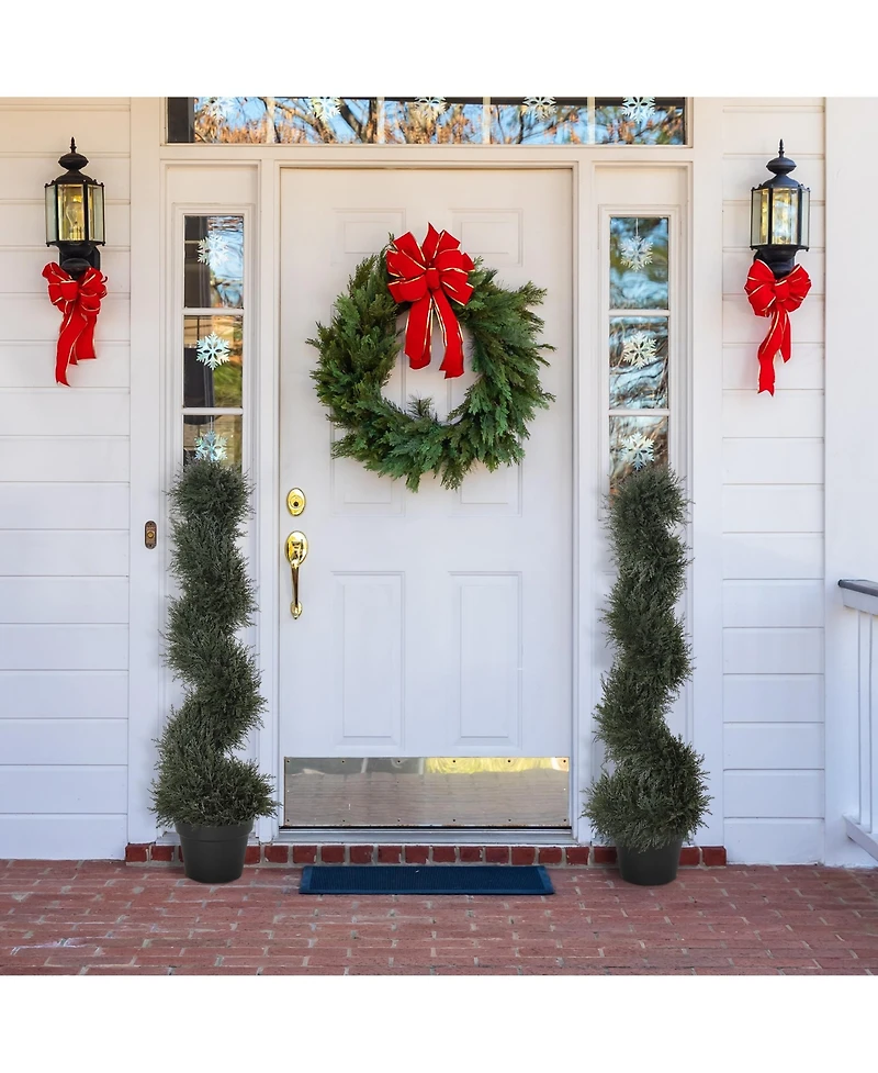 Outsunny 3FT Topiary Artificial Faux Cedar Tree Plant w Nursery Pot