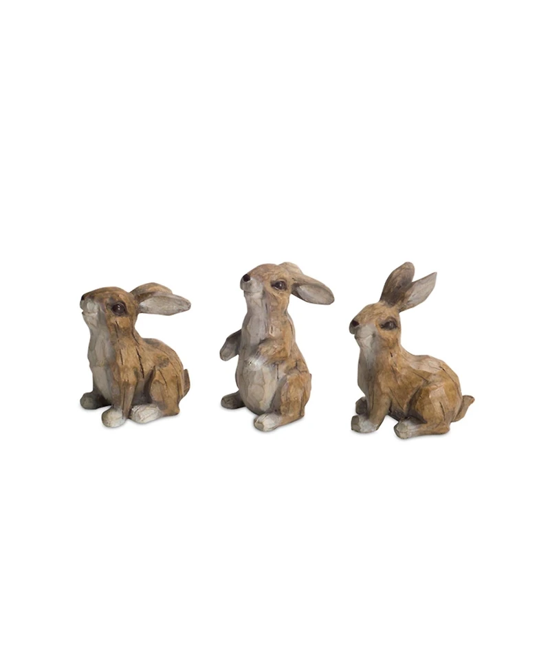 Slickblue Carved Stone Garden Rabbit Figurine (Set of 6)