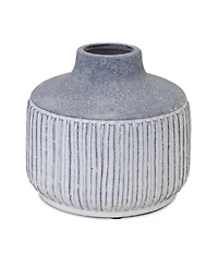 Slickblue Modern Grey Terra Cotta Vase With Glazed Accent