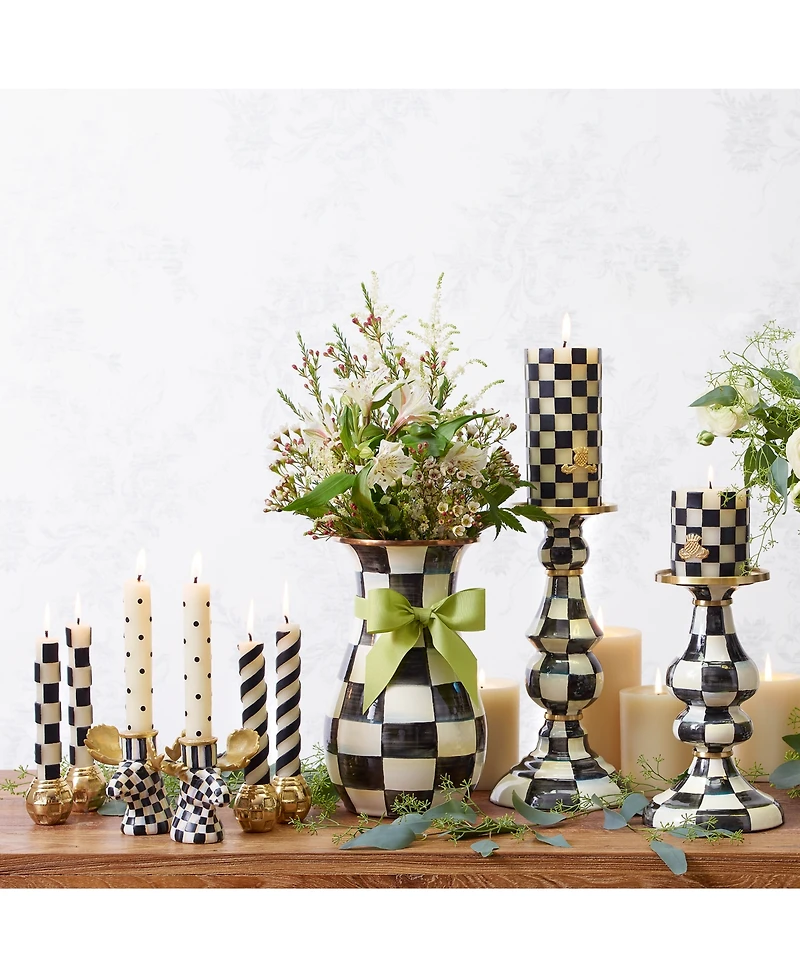 Mackenzie-Childs Courtly Check Large Pillar Candlestick
