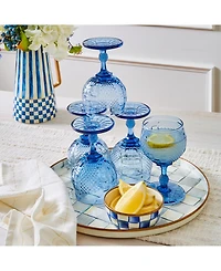 Mackenzie-Childs Sterling Check Enameled Steel Round Tray