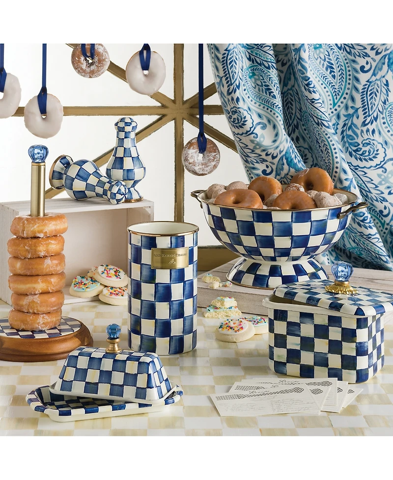 Mackenzie-Childs Royal Check Enameled Steel Utensil Holder