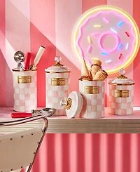 Mackenzie-Childs Rosy Check Enameled Steel Utensil Holder