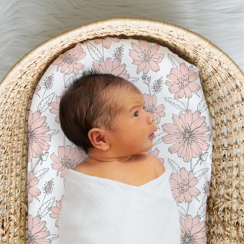 The Peanutshell Cottage Floral Cotton Jersey 4 Pack Bassinet Sheets