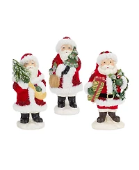 Slickblue Santa Figurine With Pine Tree And Present Accents (Set of 3)