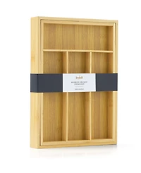 JoyJolt Bamboo Expandable Drawer Organizer for Kitchen Utensils