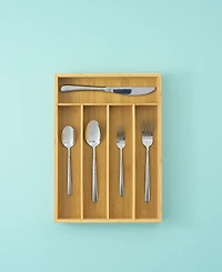 JoyJolt 5 Compartment Bamboo Drawer Organizer
