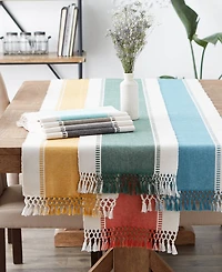 Design Imports Dobby Stripe Ribbed Table Runner, 13"x108 "