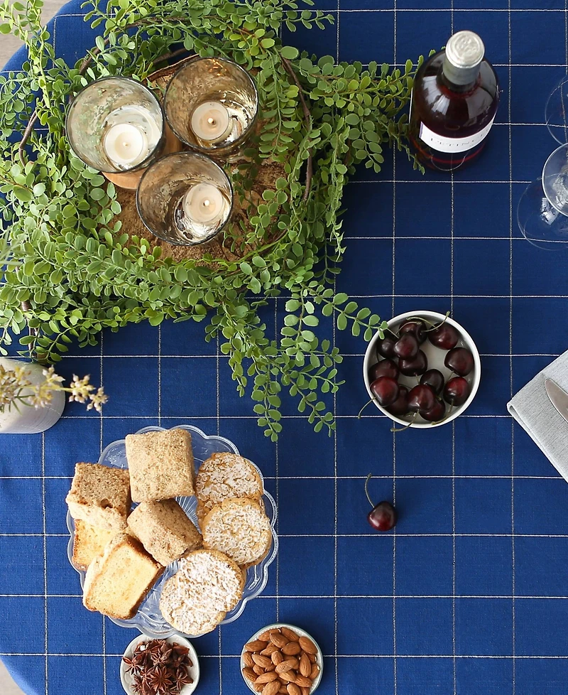 Design Imports Windowpane Tablecloth