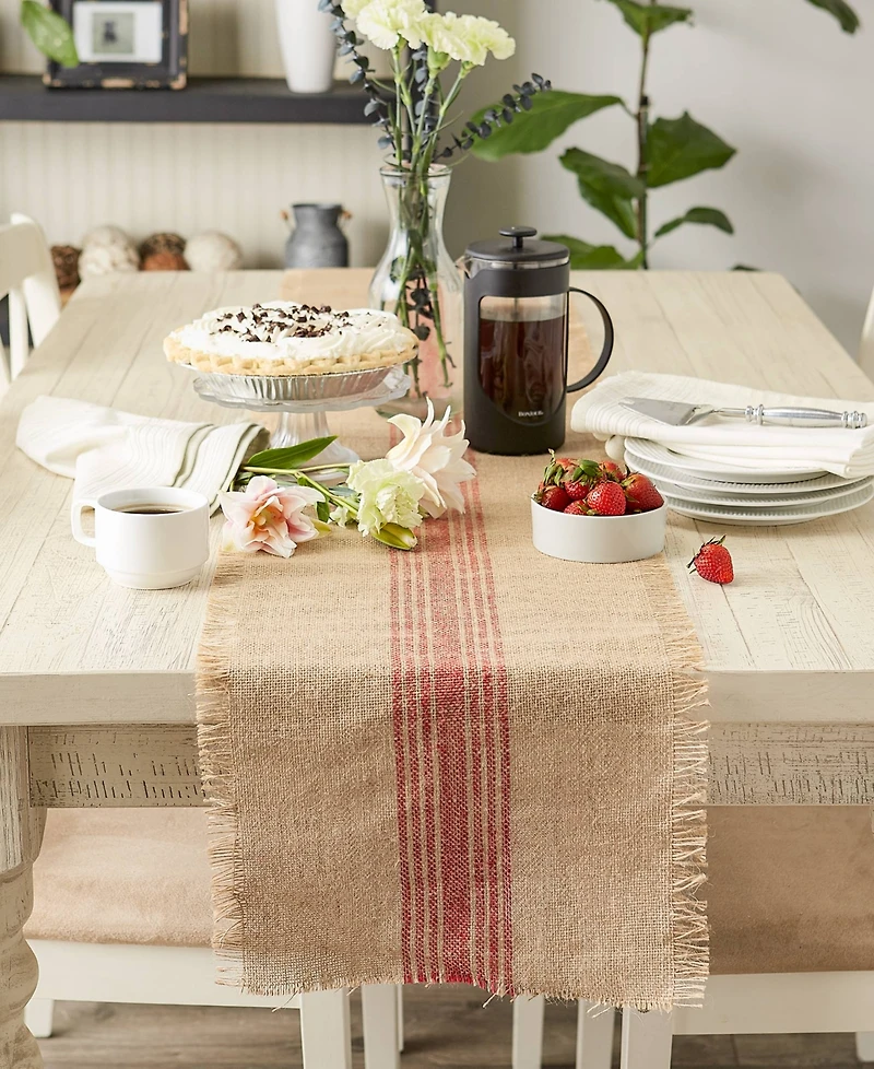 Design Imports Stripe Burlap Table Runner, 14x108 inches