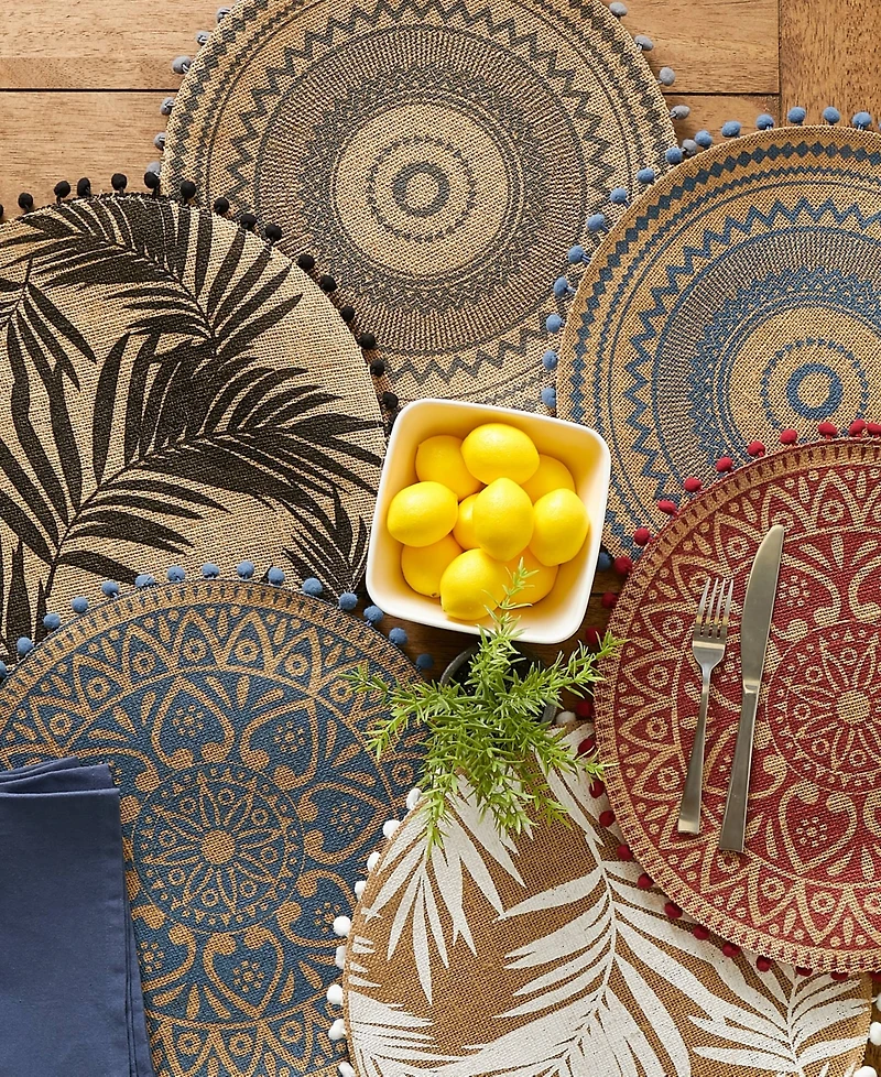 Design Imports Fern Print Round Placemat Set of 6