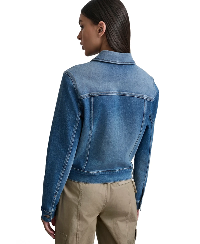 Dkny Jeans Women's Button-Down Denim Trucker Jacket