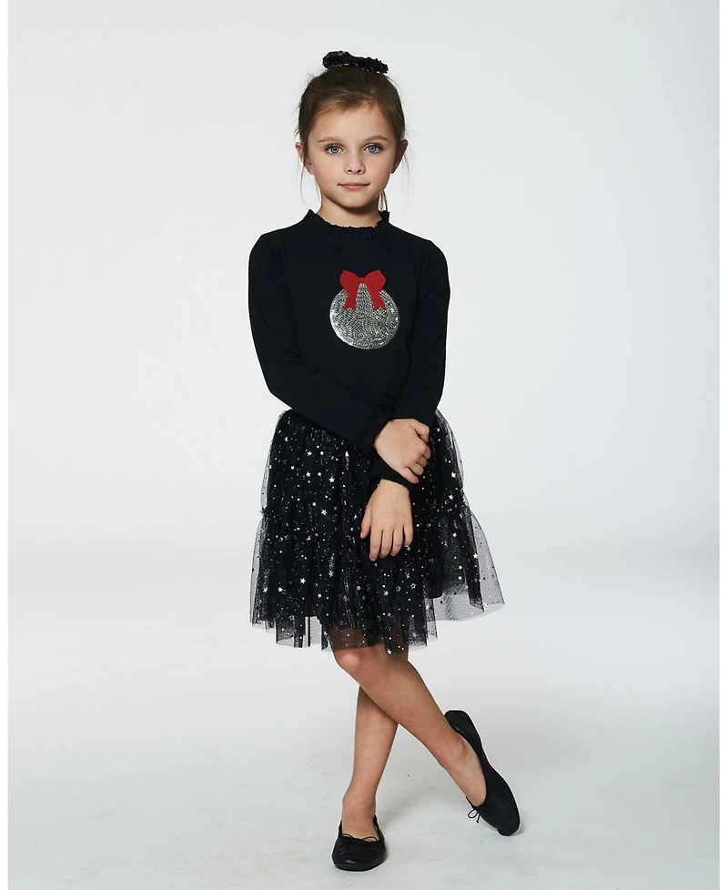 Deux par Deux Big Girls Glittering Tulle Skirt Black