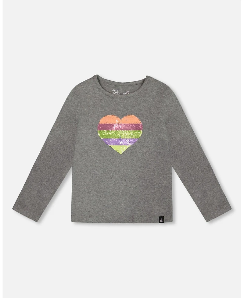 Deux par Toddler Girls Long Sleeve T-Shirt Dark Grey - Toddler|Child