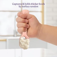 Sperric Silicone Baby Spoons First Stage Baby Feeding Spoons Stage 1 and Stage 2-4pcs (Dark & Light Pink)