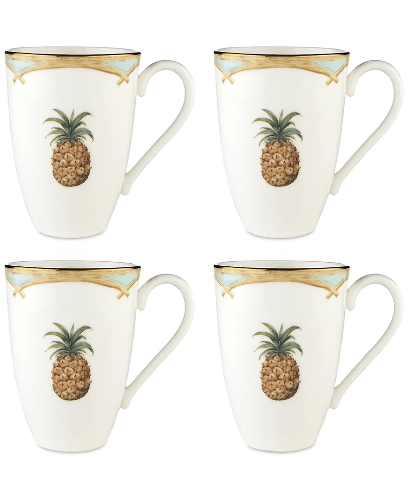 Lenox British Colonial Bamboo Mugs, Set of 4