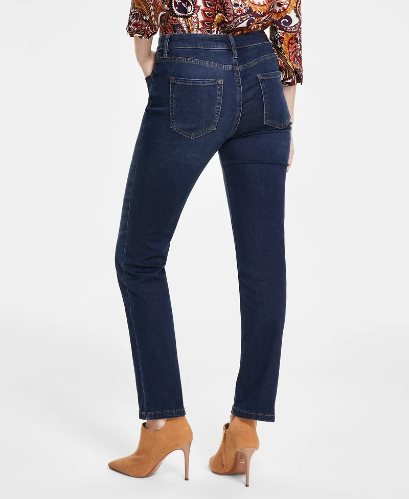 Jones New York Women's Lexington Mid Rise Straight Leg Denim Jeans