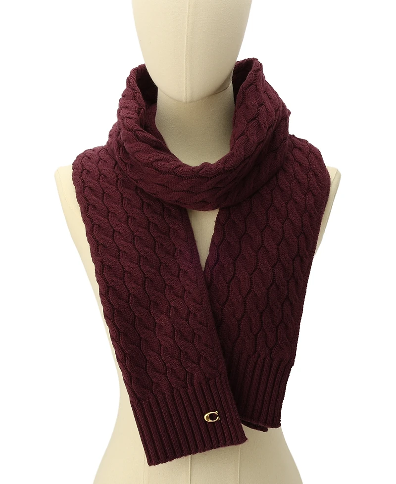 Coach Soft Rib Cable Knit Scarf