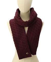 Coach Soft Rib Cable Knit Scarf