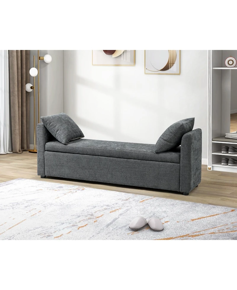Hulala Home Rosana Transitional 59.4" Wide Storage Bench