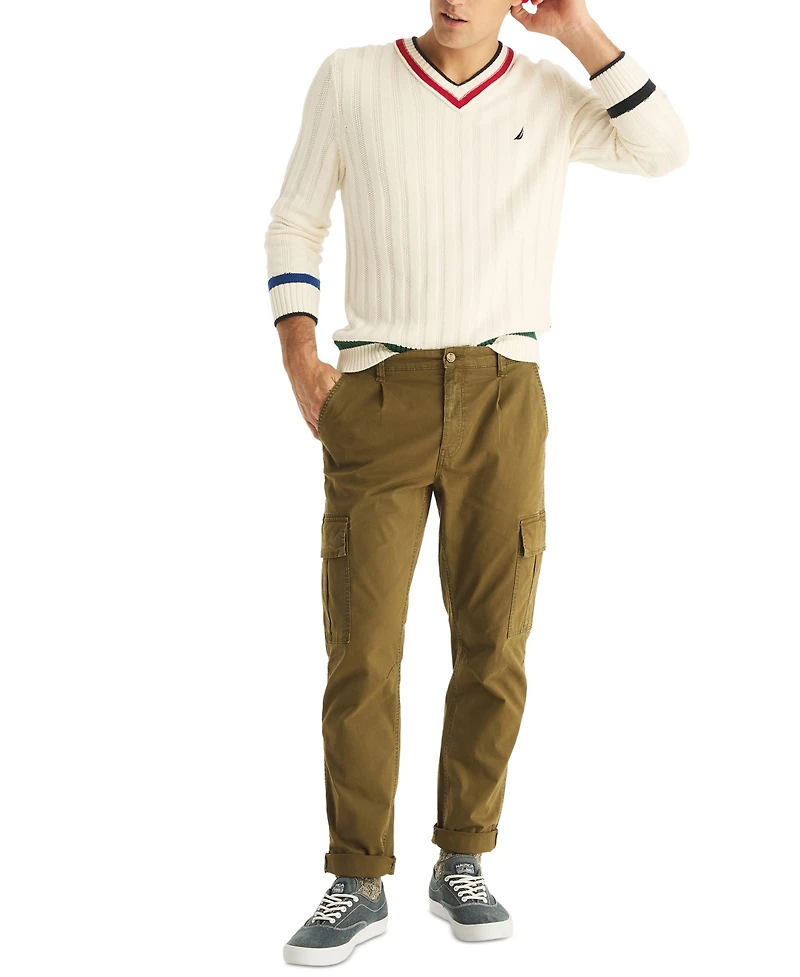 Nautica Men's Classic-Fit Stretch Twill Pleated Cargo Pants