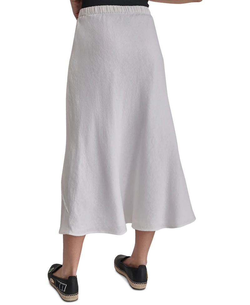 Dkny Women's Pull-On Fringe-Trim Linen Skirt