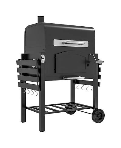 Outsunny Charcoal Grill, Bbq with Adjustable Charcoal Height,