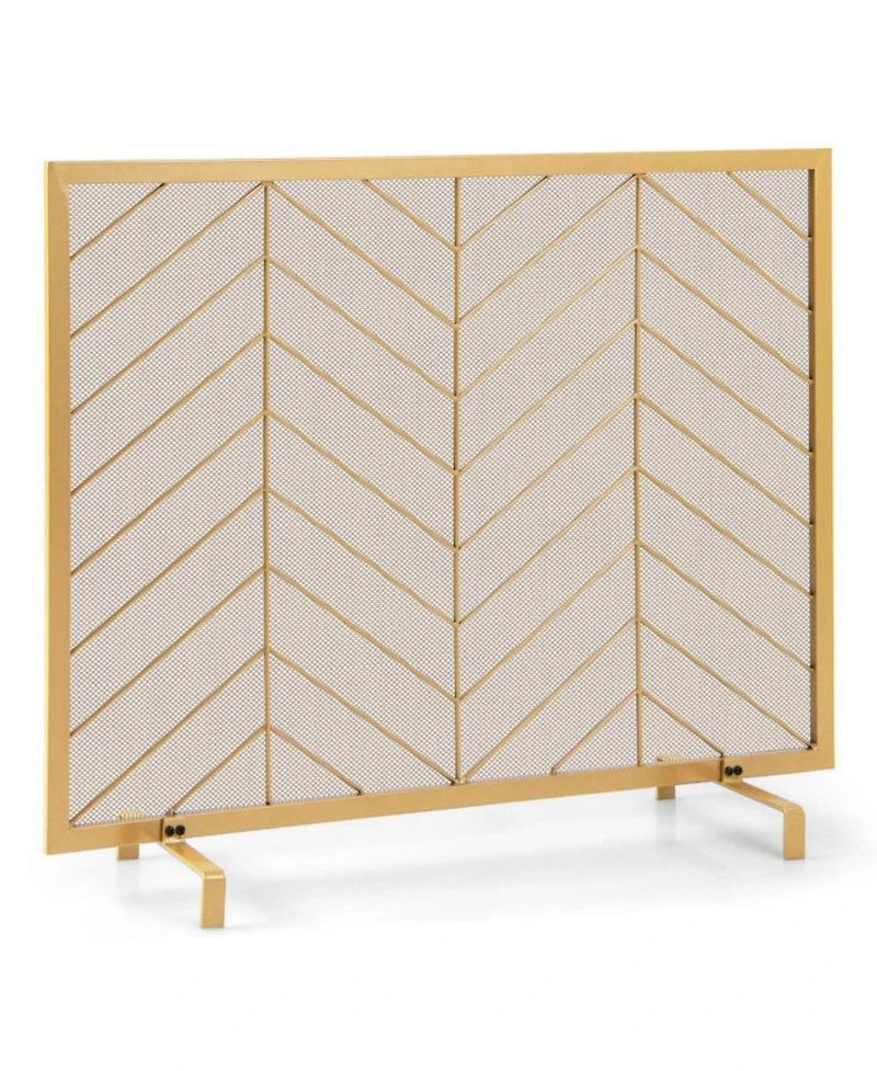 Sugift 38 x 31 Inch Single Panel Fireplace Screen