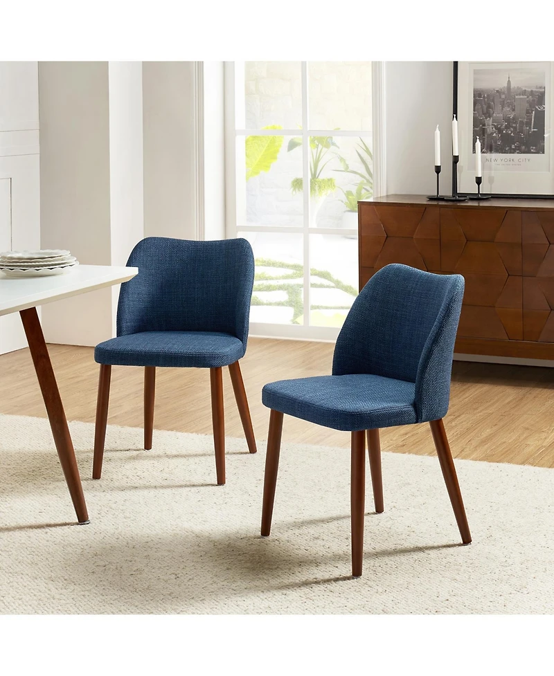 Hulala Home Melisa Dining Chair with Solid Wooden Legs,Set of 2