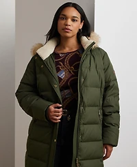 Lauren Ralph Lauren Plus Size Faux-Fur-Trim Hooded Puffer Coat