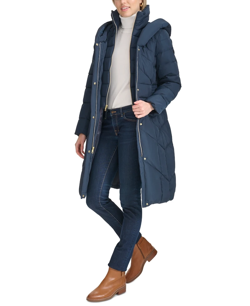 Cole Haan Women's Bibbed Hooded Puffer Coat
