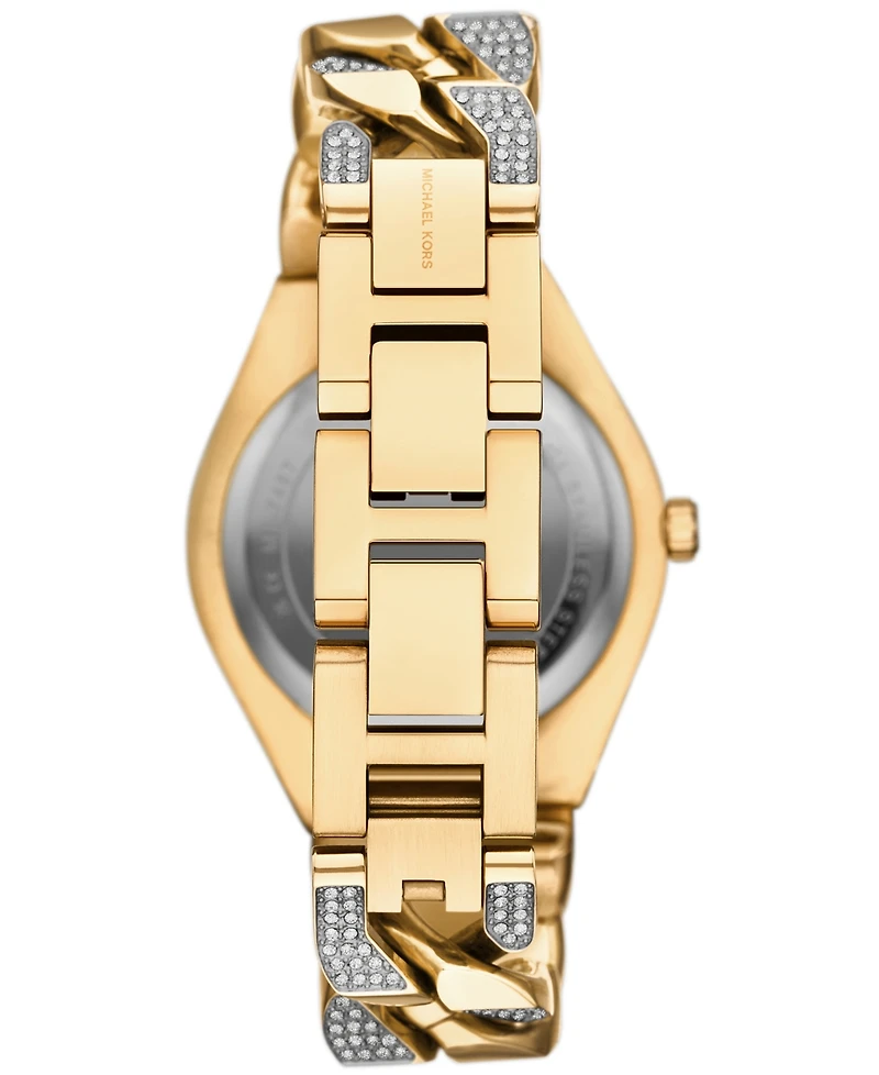 Michael Kors Women's Lennox Three-Hand Gold-Tone Stainless Steel Watch 37mm