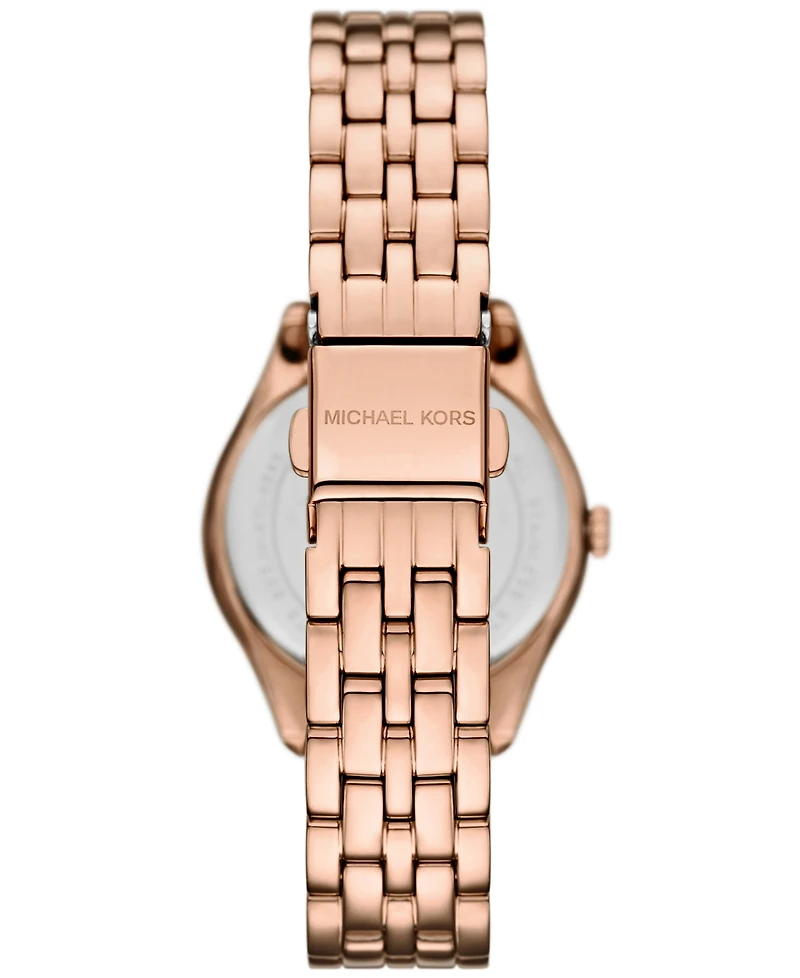 Michael Kors Women's Harlowe Three-Hand Rose Gold-Tone Stainless Steel Watch 33mm