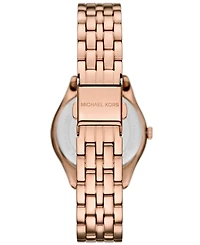 Michael Kors Women's Harlowe Three-Hand Rose Gold-Tone Stainless Steel Watch 33mm
