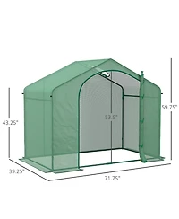 Portable Walk-in house with Pe Cover, Zipper Door, Top Vent,