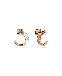 Swarovski Crystal Pearl, Round Cut, White, Matrix Hoop Earrings