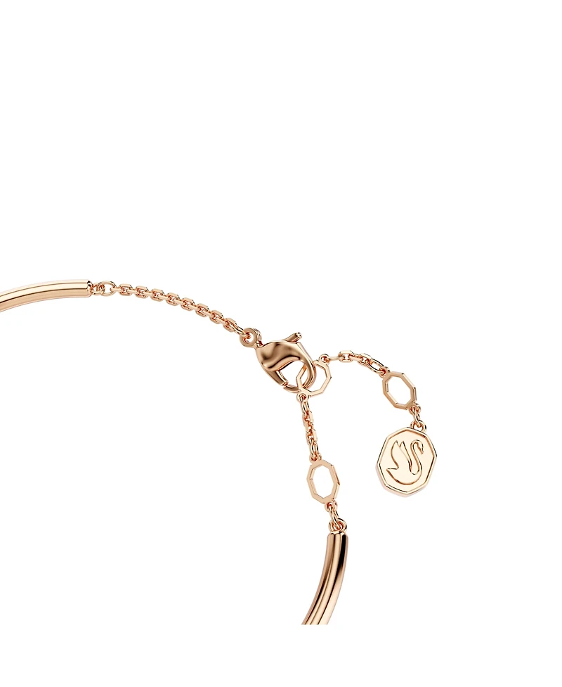 Swarovski Round Cut, White, Rose Gold-Tone Plated Dextera Bangle
