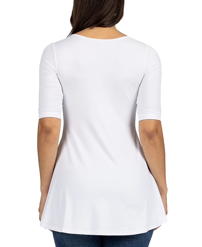24seven Comfort Apparel Short Sleeve Tunic Top