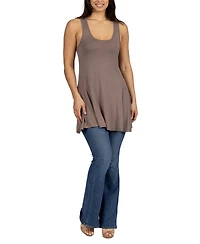 24seven Comfort Apparel Women's Scoop Neck Sleeveless Tunic Top
