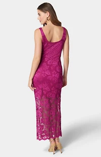 Bebe Women's Marseille Lace Square Neck Tank Dress