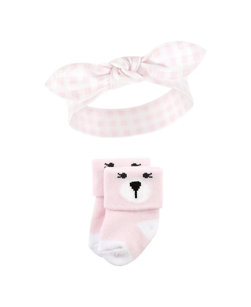 Hudson Baby Girls 8Pc Headband and Socks Set